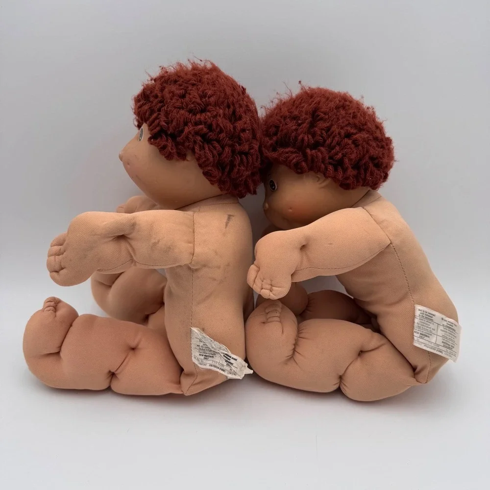 Vintage 1982 Cabbage Patch Kids Dolls Coleco Red Hair Brown Eyes Boy Set of 2